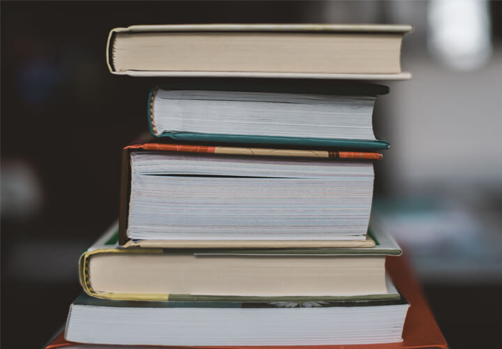 Page edges of stacked books