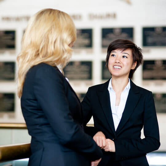 Business casual students in CBA Hall of Honors