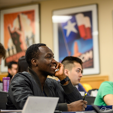 student sitting in class